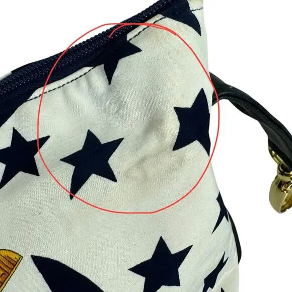 Vintage Aronni Romana Sailing Flag Print Handbag Nautical Florence Italy Navy - Picture 14 of 14